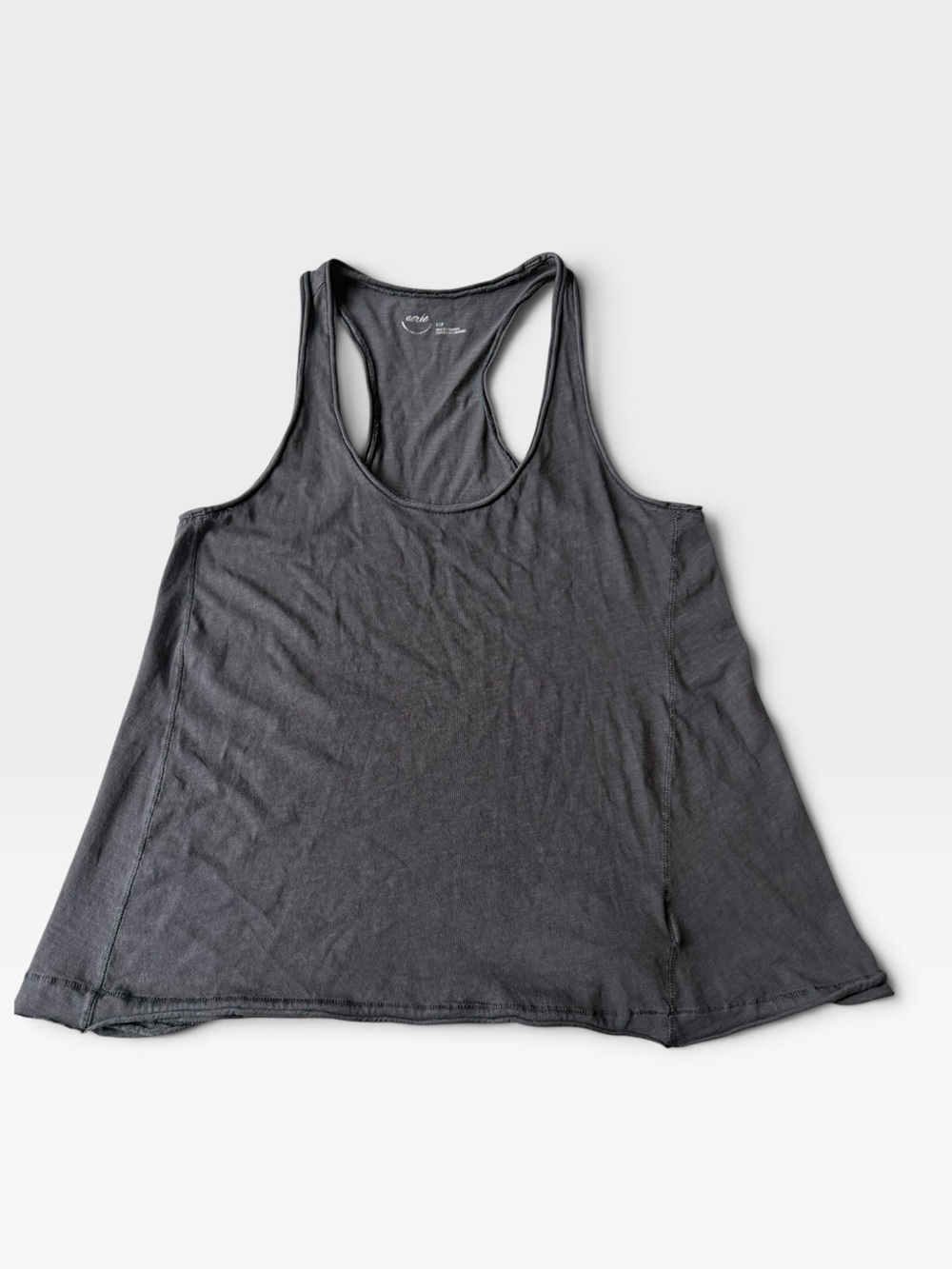 aerie Charcoal Gray Flowy Racerback Tank small